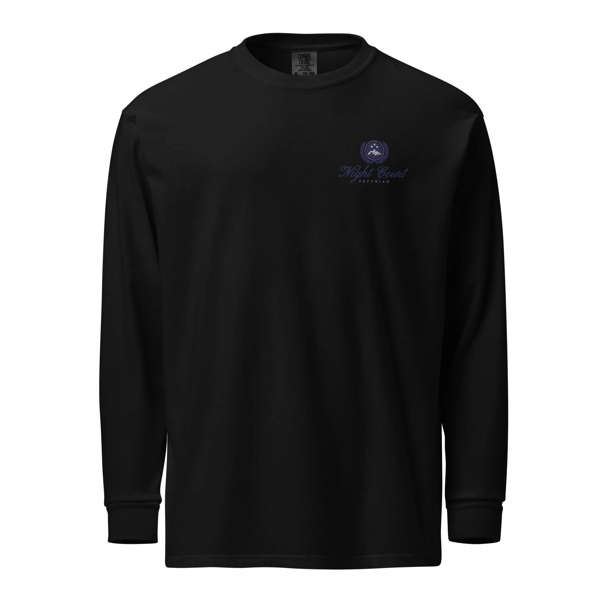 Night Court Embroidered Long Sleeve shirt