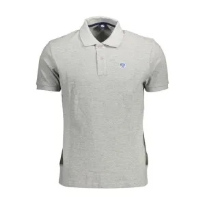 North Sails Gray Cotton Men Polo Shirt