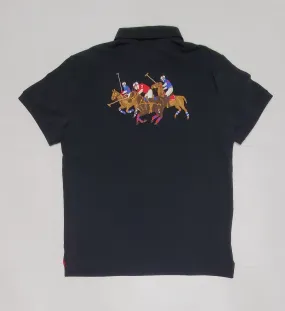 Nwt Polo Big & Tall Triple Pony Black Embroidered Polo