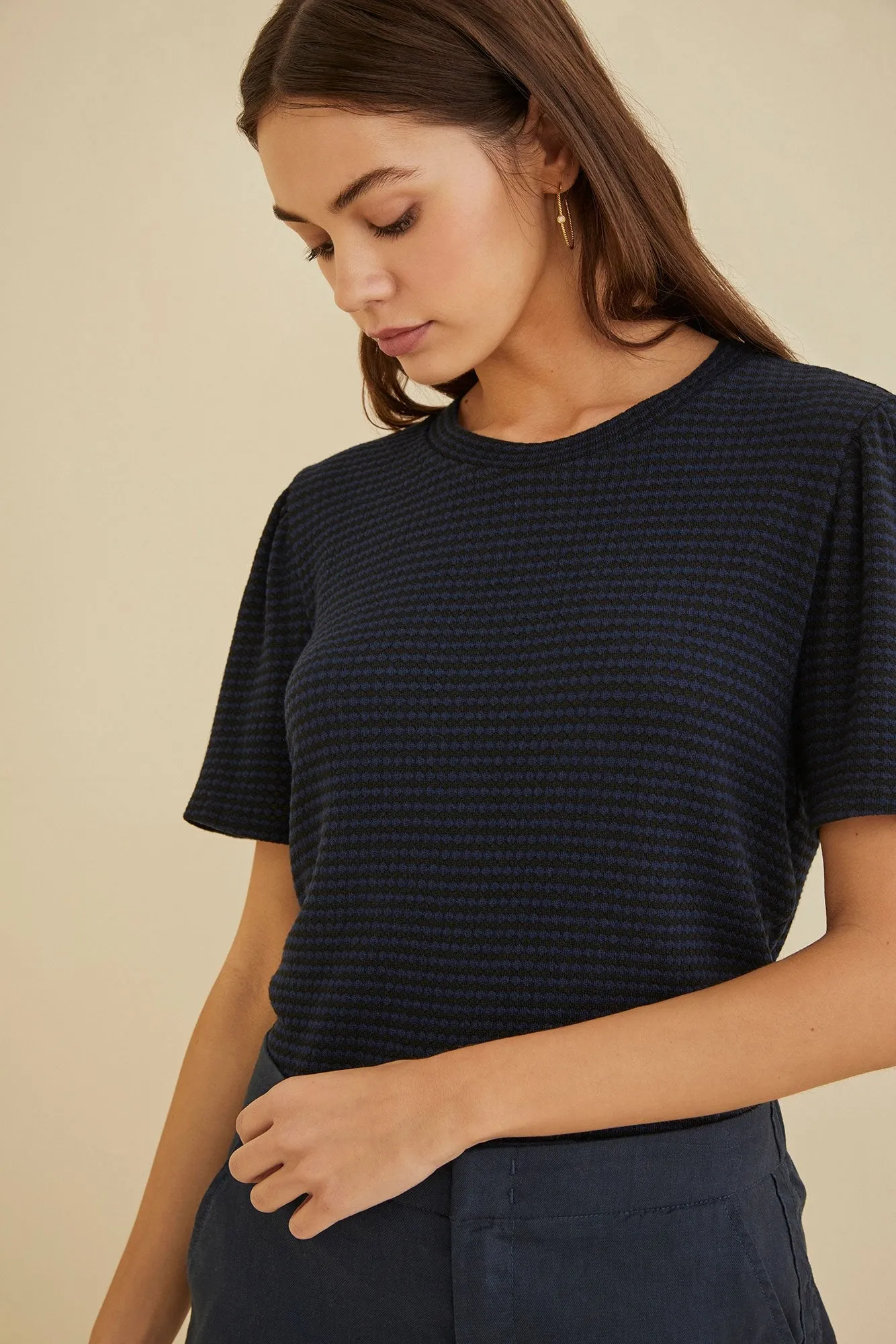 Odilia Scallop Knit Tee