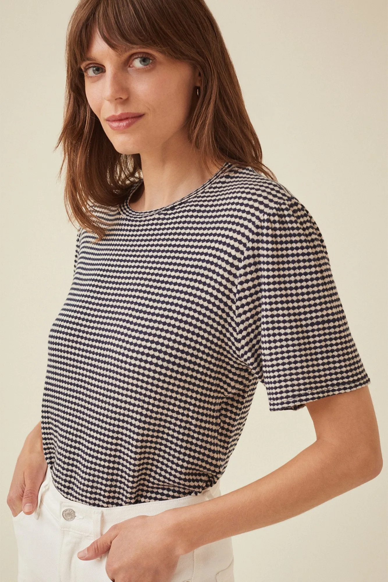 Odilia Scallop Knit Tee