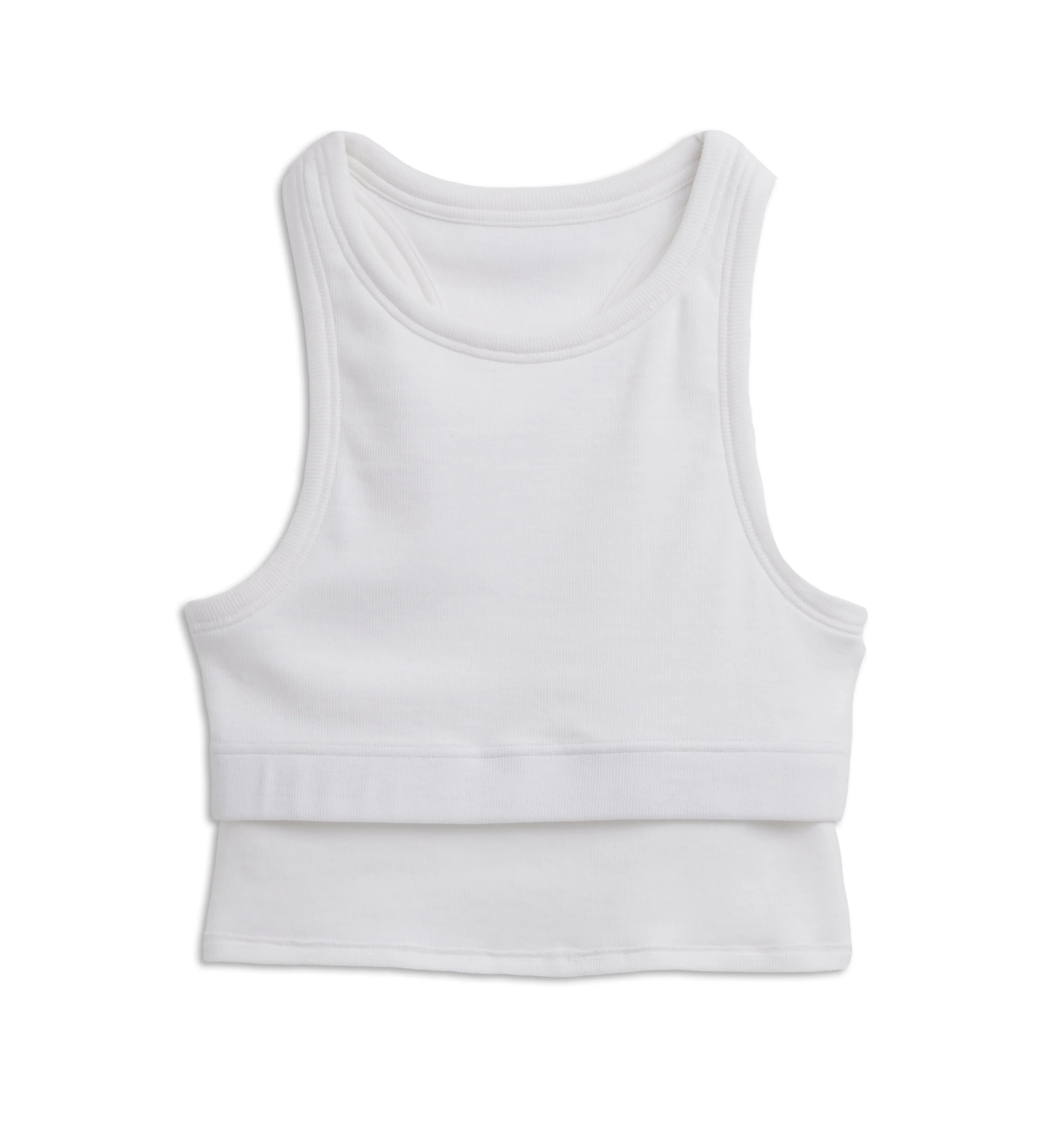 Organic Cotton Rib Bra Top - White