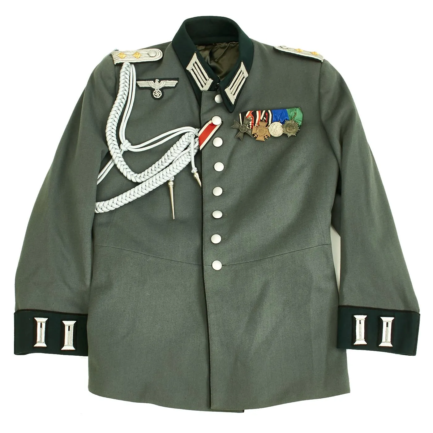 Original German WWII Pioneer Officer Captain's Waffenrock Tunic with Medal Bar