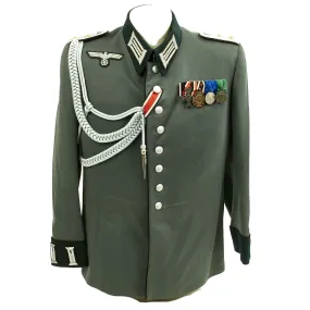 Original German WWII Pioneer Officer Captain's Waffenrock Tunic with Medal Bar