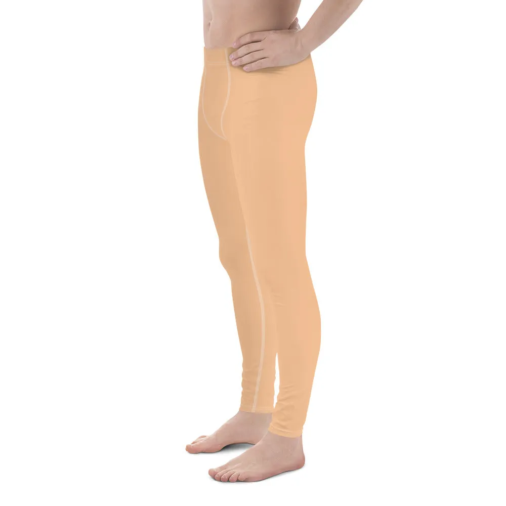 Pastel Nude Color Designer Meggings, Solid Nude Color Premium Designer Men's Tight Pants - Made in USA/EU/MX