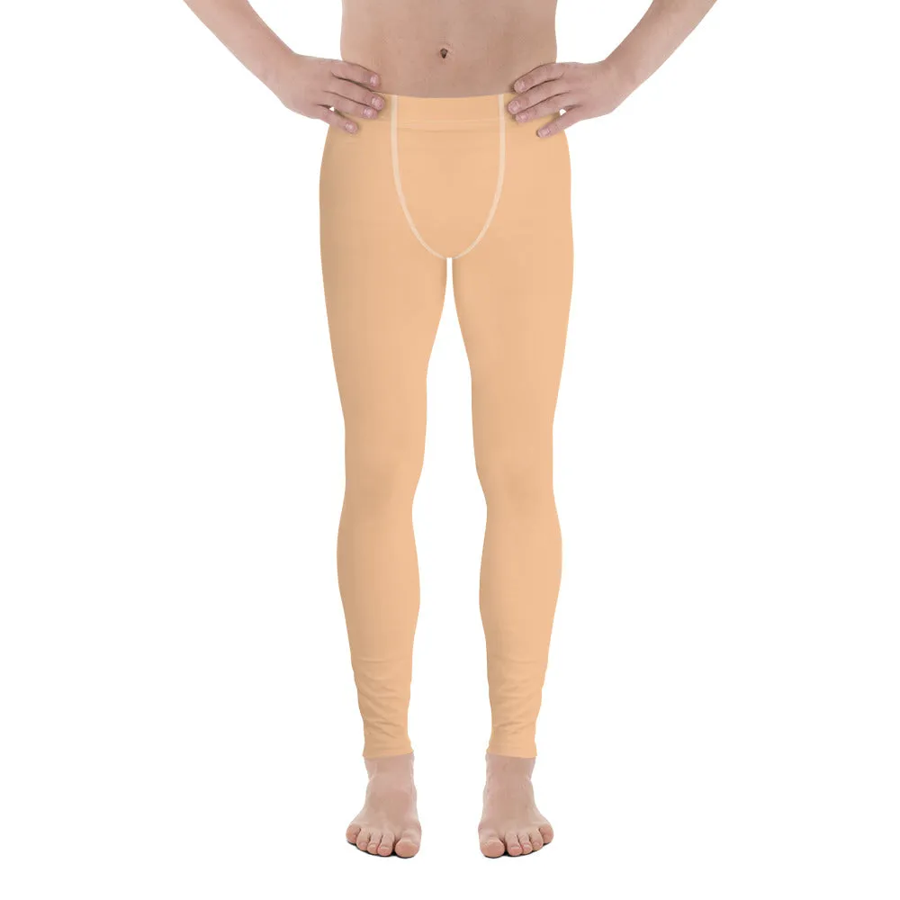 Pastel Nude Color Designer Meggings, Solid Nude Color Premium Designer Men's Tight Pants - Made in USA/EU/MX