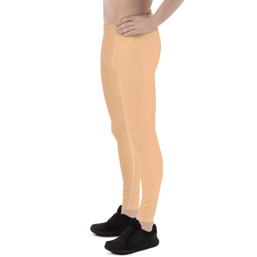 Pastel Nude Color Designer Meggings, Solid Nude Color Premium Designer Men's Tight Pants - Made in USA/EU/MX