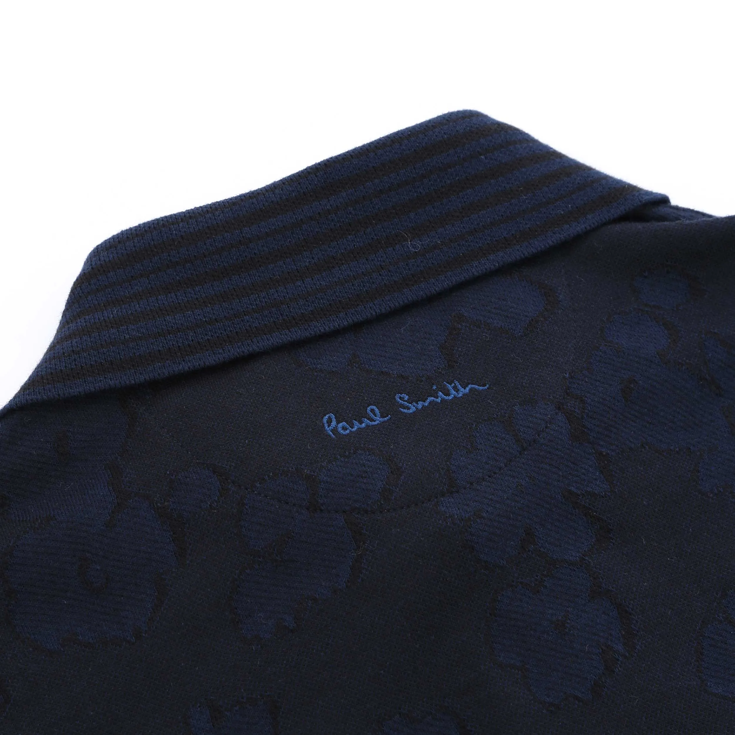 Paul Smith Floral Jacquard Polo Shirt in Dark Navy