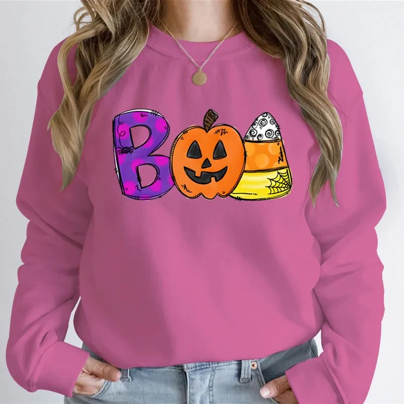 Playful Spooky Festive Pumpkin Graphic Cozy Hoodie