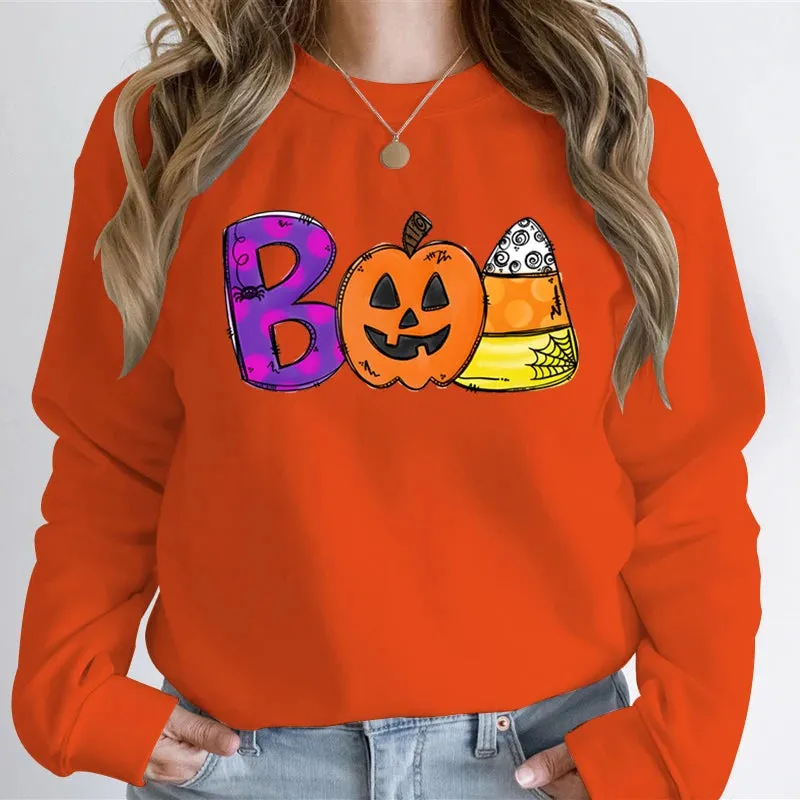 Playful Spooky Festive Pumpkin Graphic Cozy Hoodie