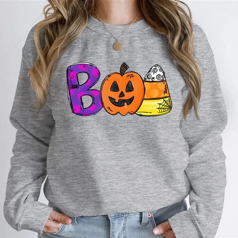 Playful Spooky Festive Pumpkin Graphic Cozy Hoodie