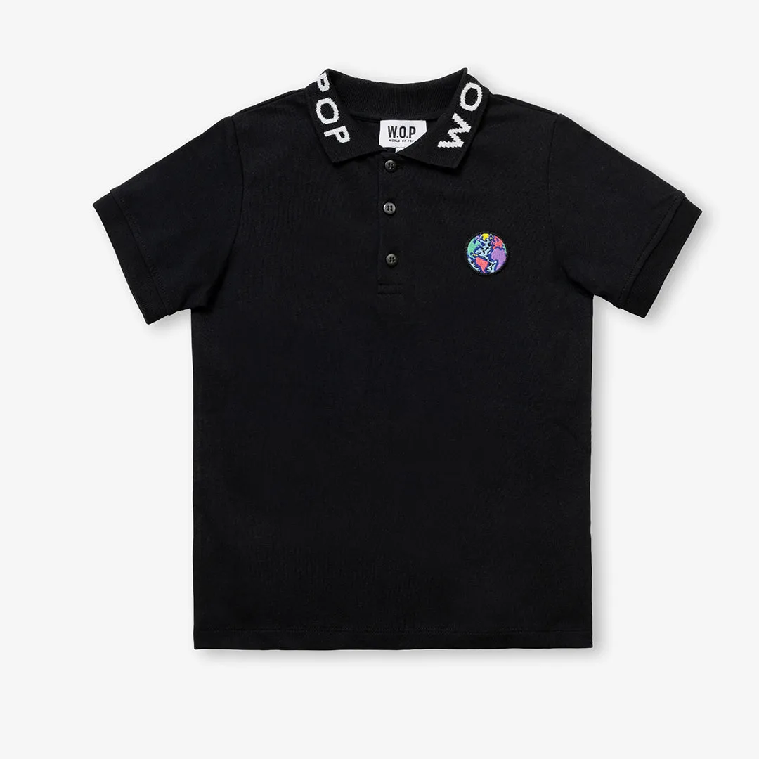 Polo shirt for children in organic cotton pique