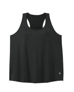 Poppy Tank with Draped Mesh Back | Black