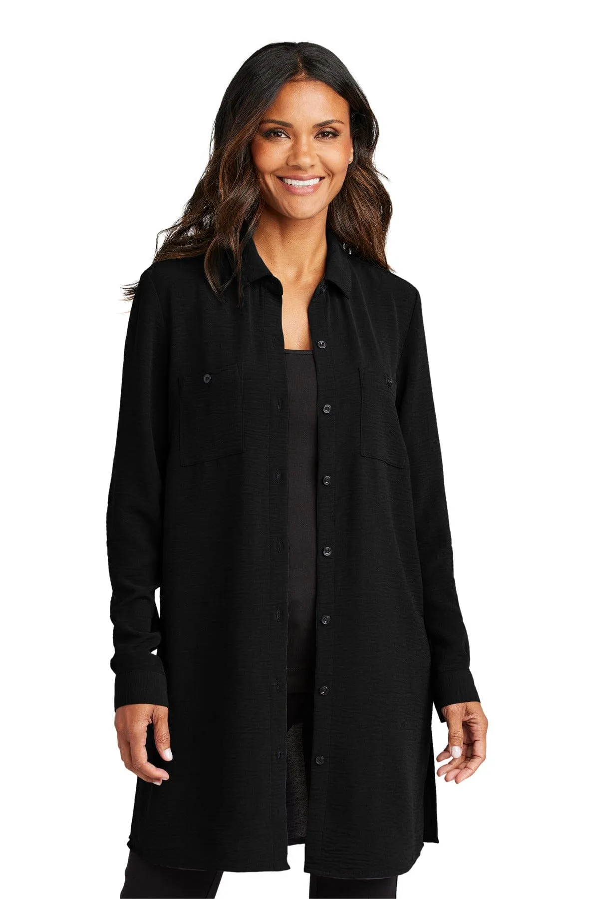 Port Authority LW715: Ladies Textured Crepe Long Tunic