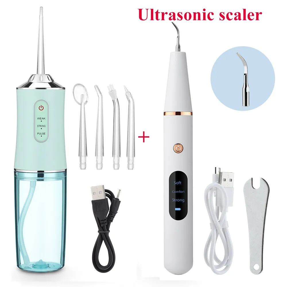 Portable Oral Irrigator Water Flosser Dental Water Jet Tools Pick Cleaning Teeth 300ML 5 Nozzles Mouth Washing Machine Floss 0ral irrigator