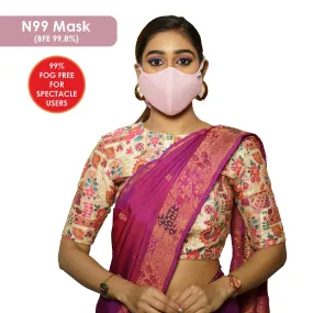 Posi ve N99 Fog Free Face Mask Baby Pink Large