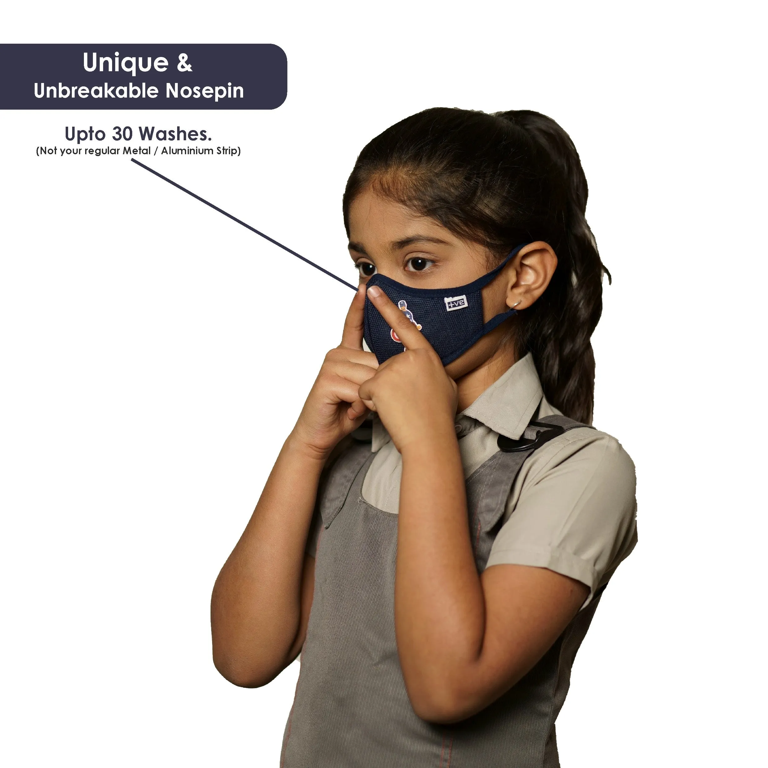 Posi ve N99 Fog Free Face Mask Blue for Kids