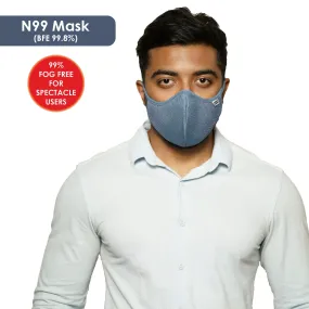 Posi ve N99 Fog Free Face Mask Denim Blue Large