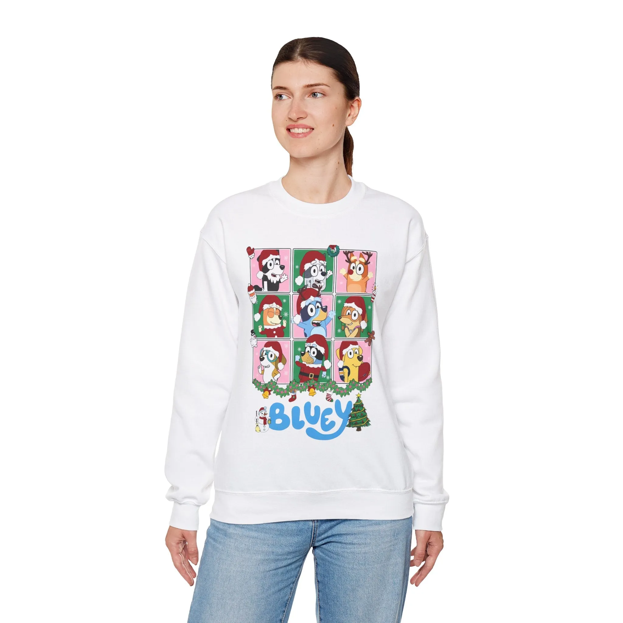 Princess Grace Festive Dog-Themed Crewneck Sweatshirt - Perfect Holiday Gift!