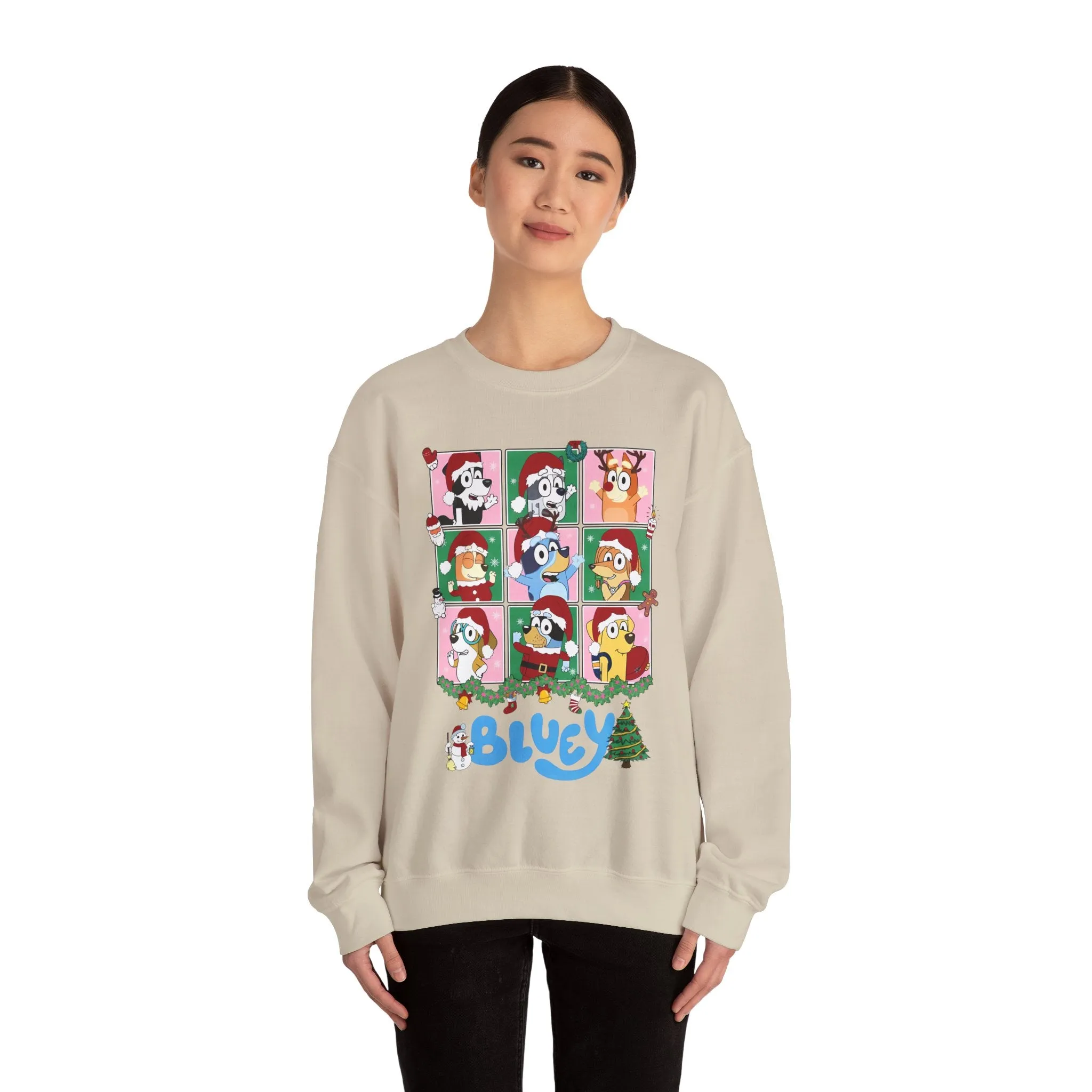 Princess Grace Festive Dog-Themed Crewneck Sweatshirt - Perfect Holiday Gift!