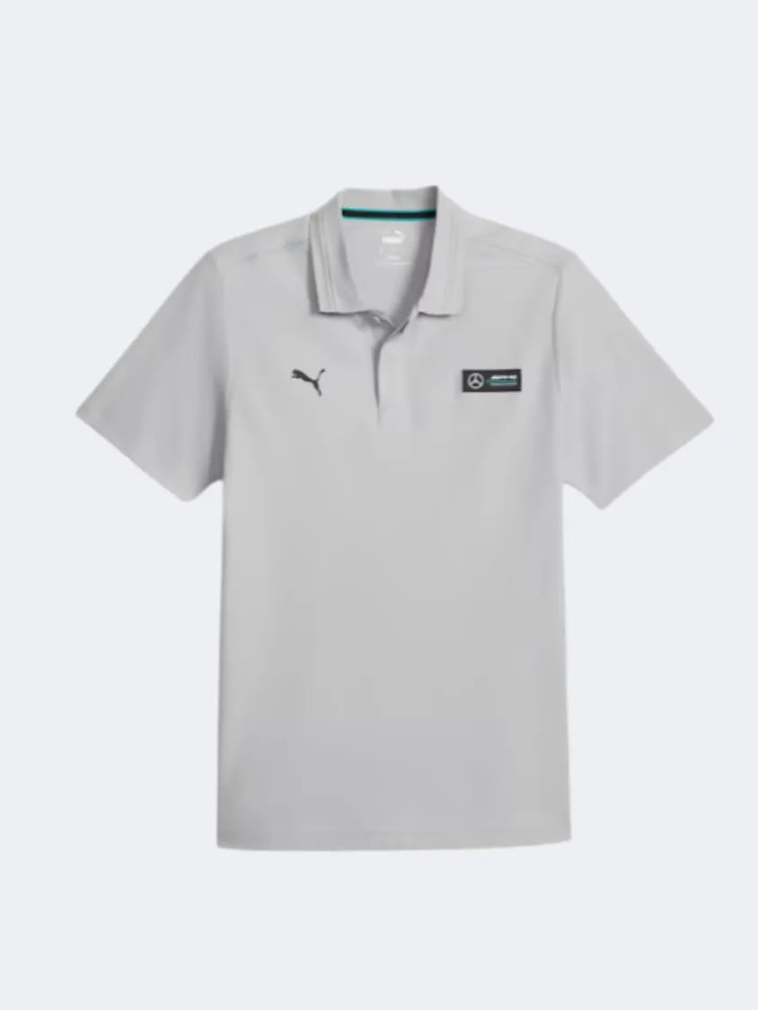 Puma Mapf1 Men Lifestyle Polo Short Sleeve Mercedes Team Silver