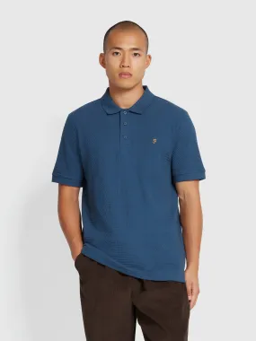 Rainier Jacquard Polo Shirt In Deep Blue