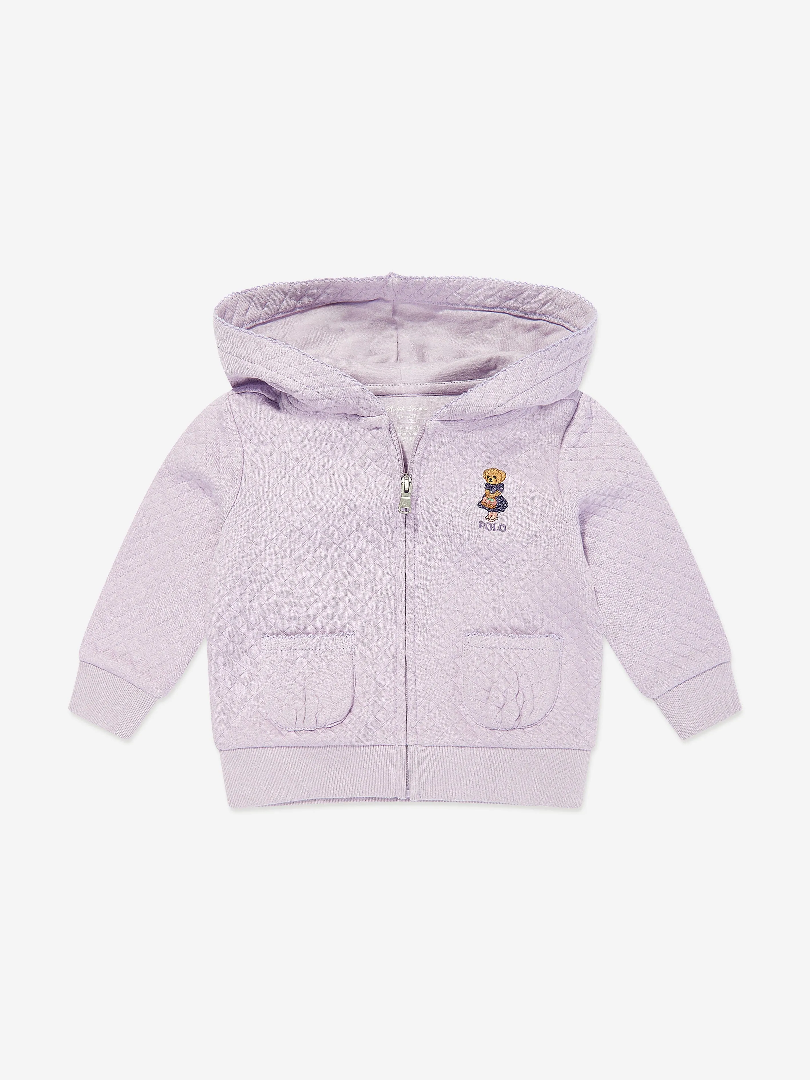 Ralph Lauren Baby Girls Quilted Tracksuit in Purple