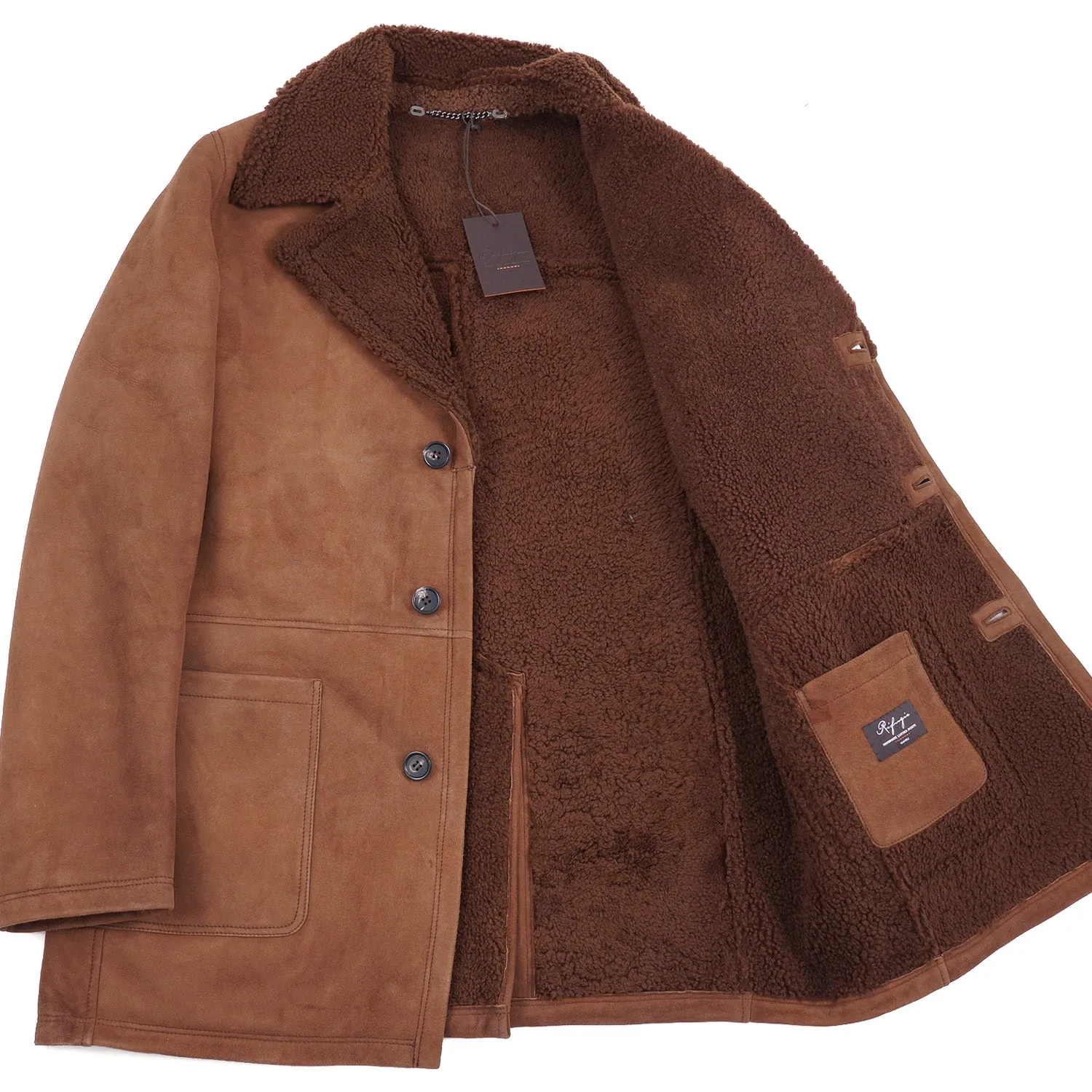 Rifugio Shearling Leather Mountain Coat