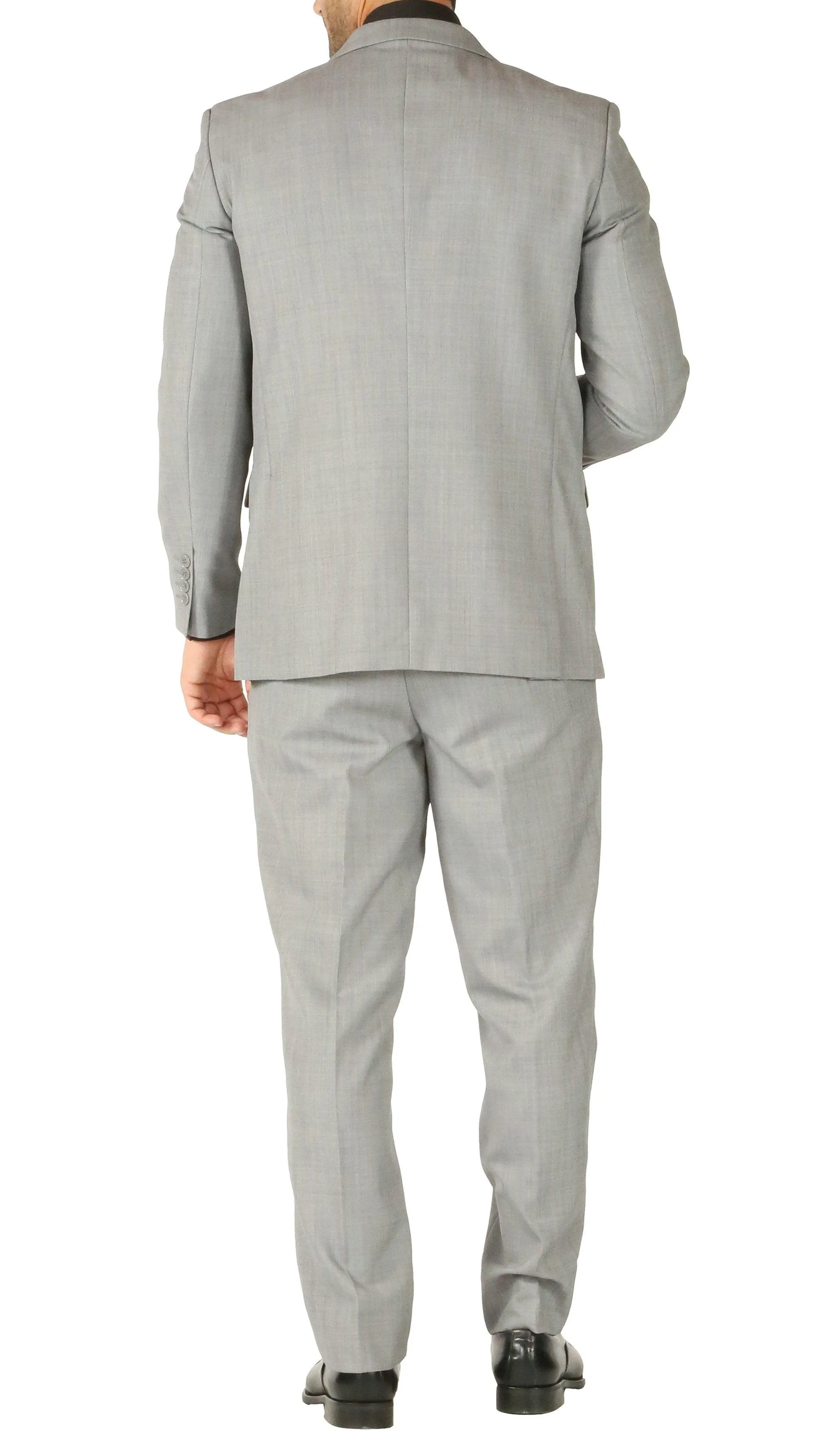 Rod Premium Light Grey Wool 2 Piece Suit Stain Resistant Traveler Suit - w 2 Pairs of Pants