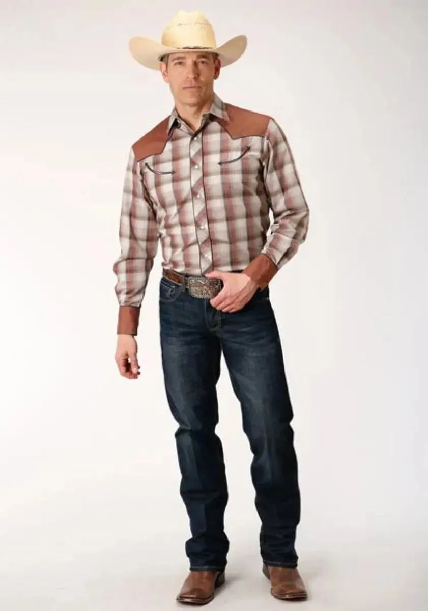 Roper Vineyard Sunset (Brown) - Men's Western Shirt (Closeout)