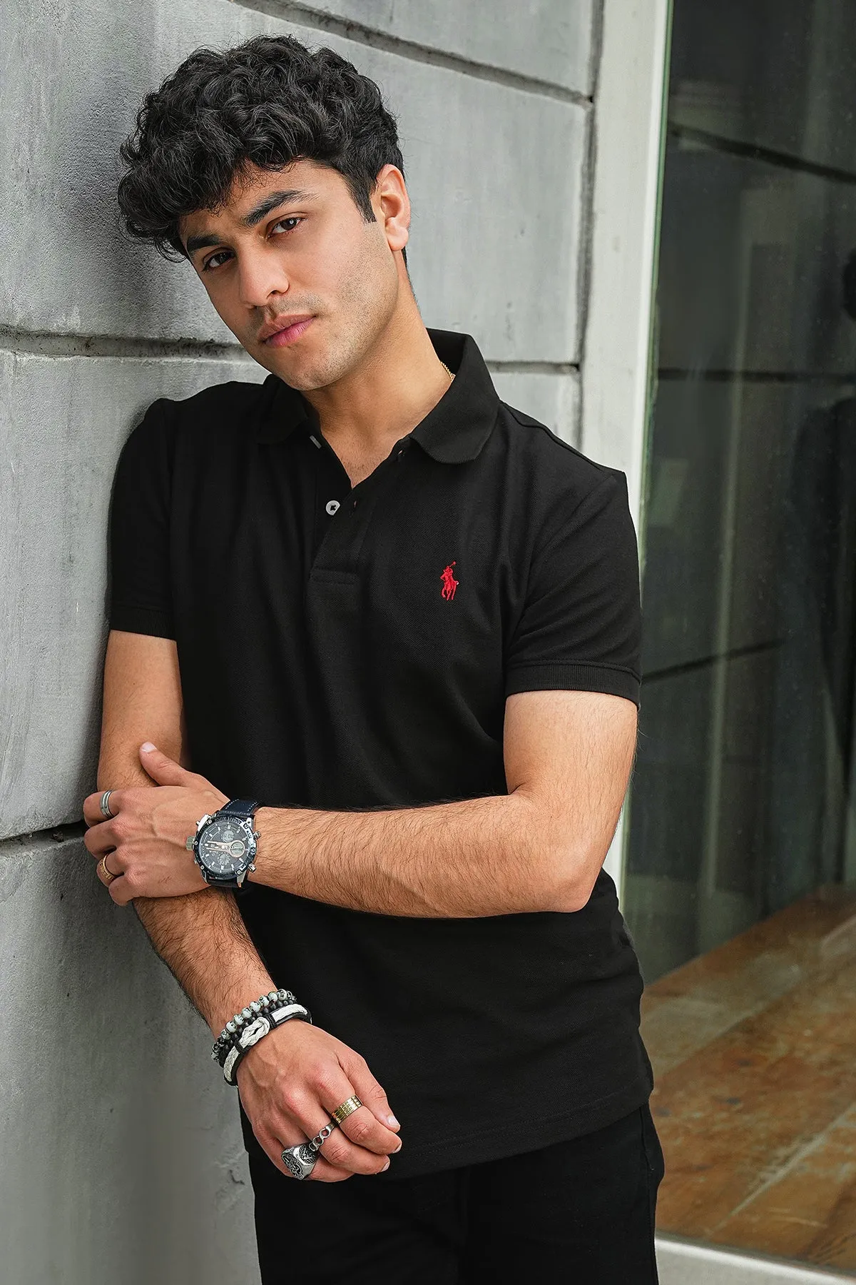 Royal black polo