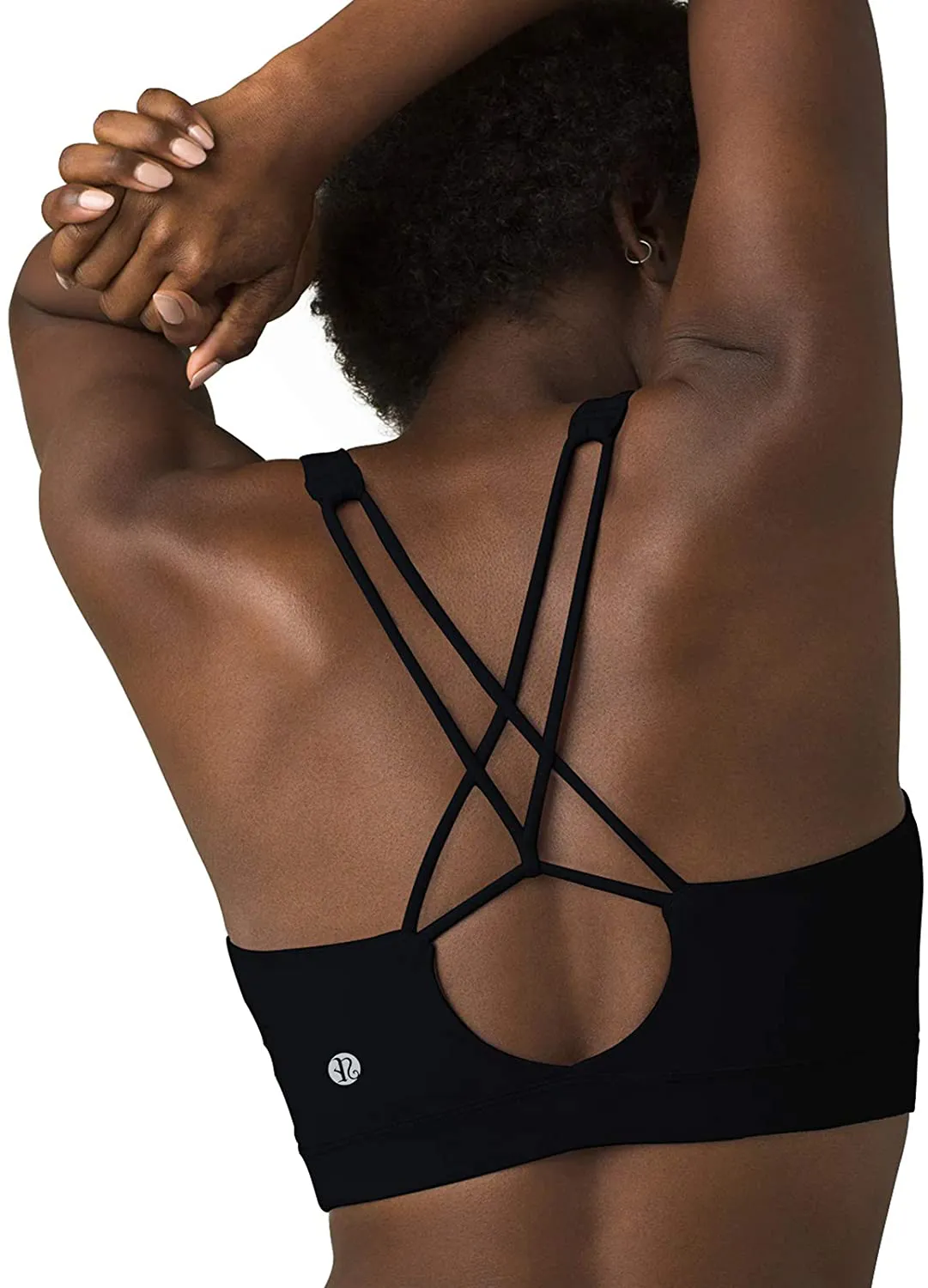 RUNNING GIRL Strappy Sports Bra for Women, Sexy Crisscross Back Medium Support Yoga Bra with Removable Cups