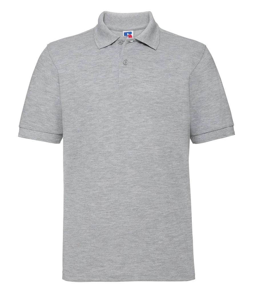 Russell Hardwearing Poly/Cotton Piqué Polo Shirt - Black, White, Grey & Blue