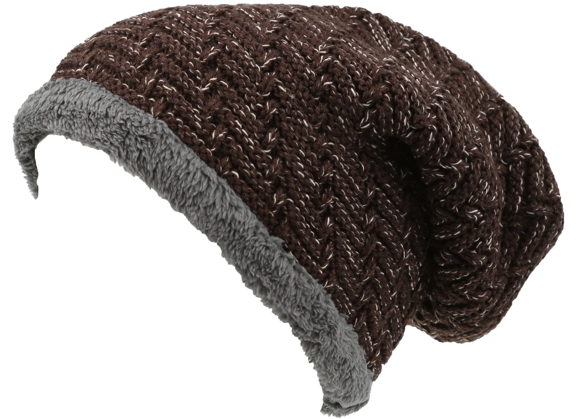 Sakkas Veloce Tall Long Heathered Faux Fur Shearling Lined Unisex Beanie Hat