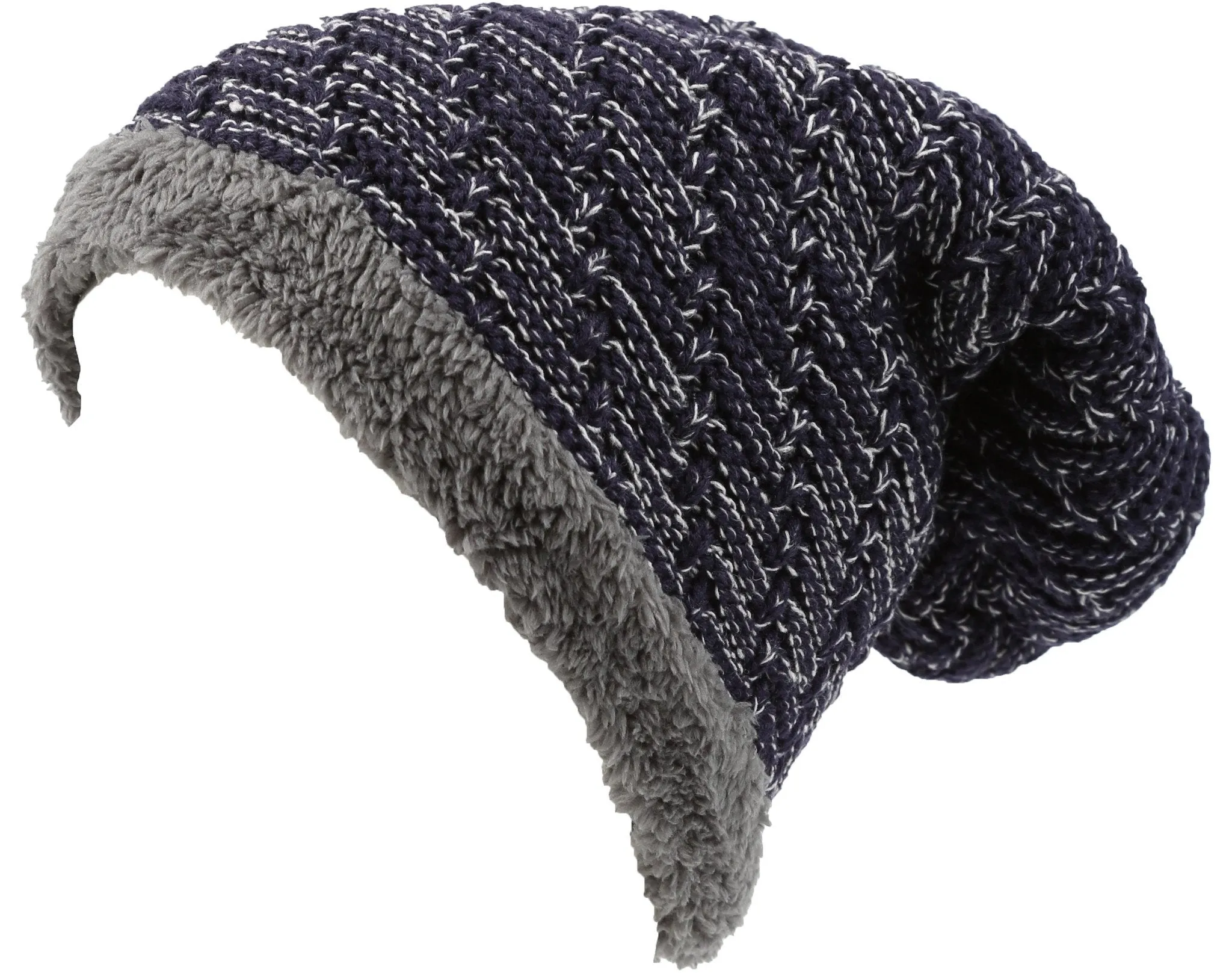 Sakkas Veloce Tall Long Heathered Faux Fur Shearling Lined Unisex Beanie Hat