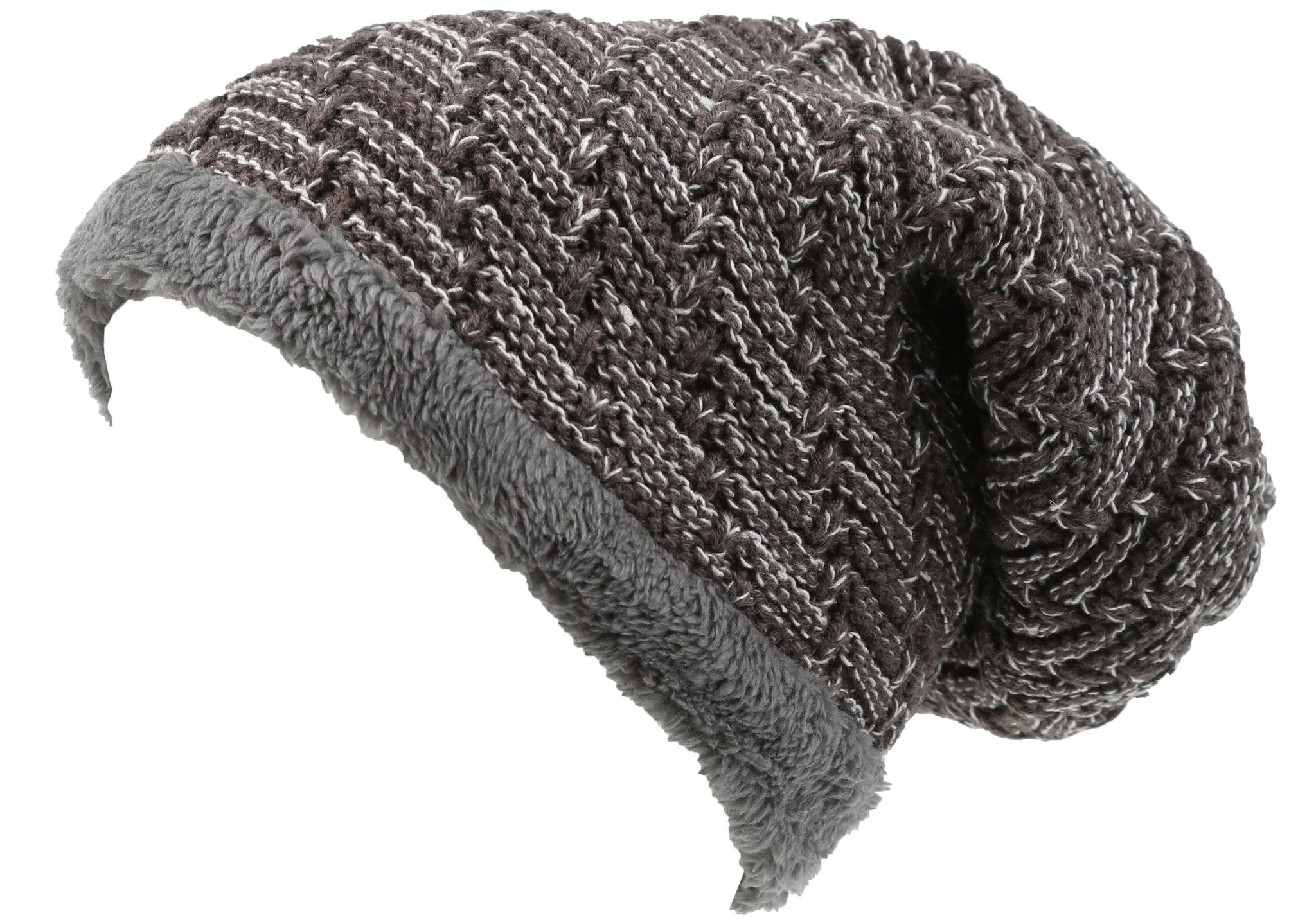 Sakkas Veloce Tall Long Heathered Faux Fur Shearling Lined Unisex Beanie Hat