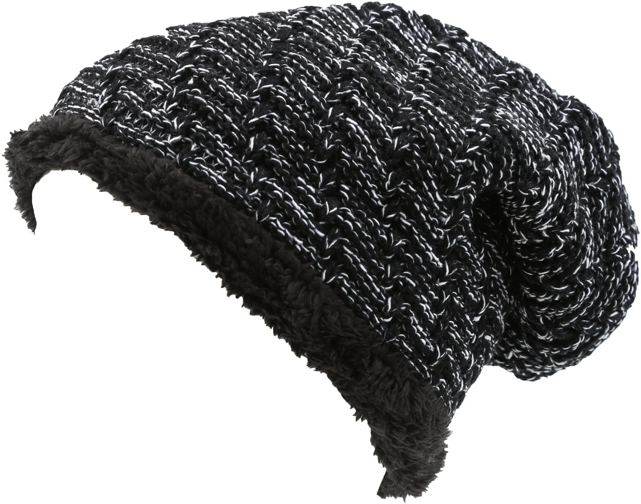 Sakkas Veloce Tall Long Heathered Faux Fur Shearling Lined Unisex Beanie Hat