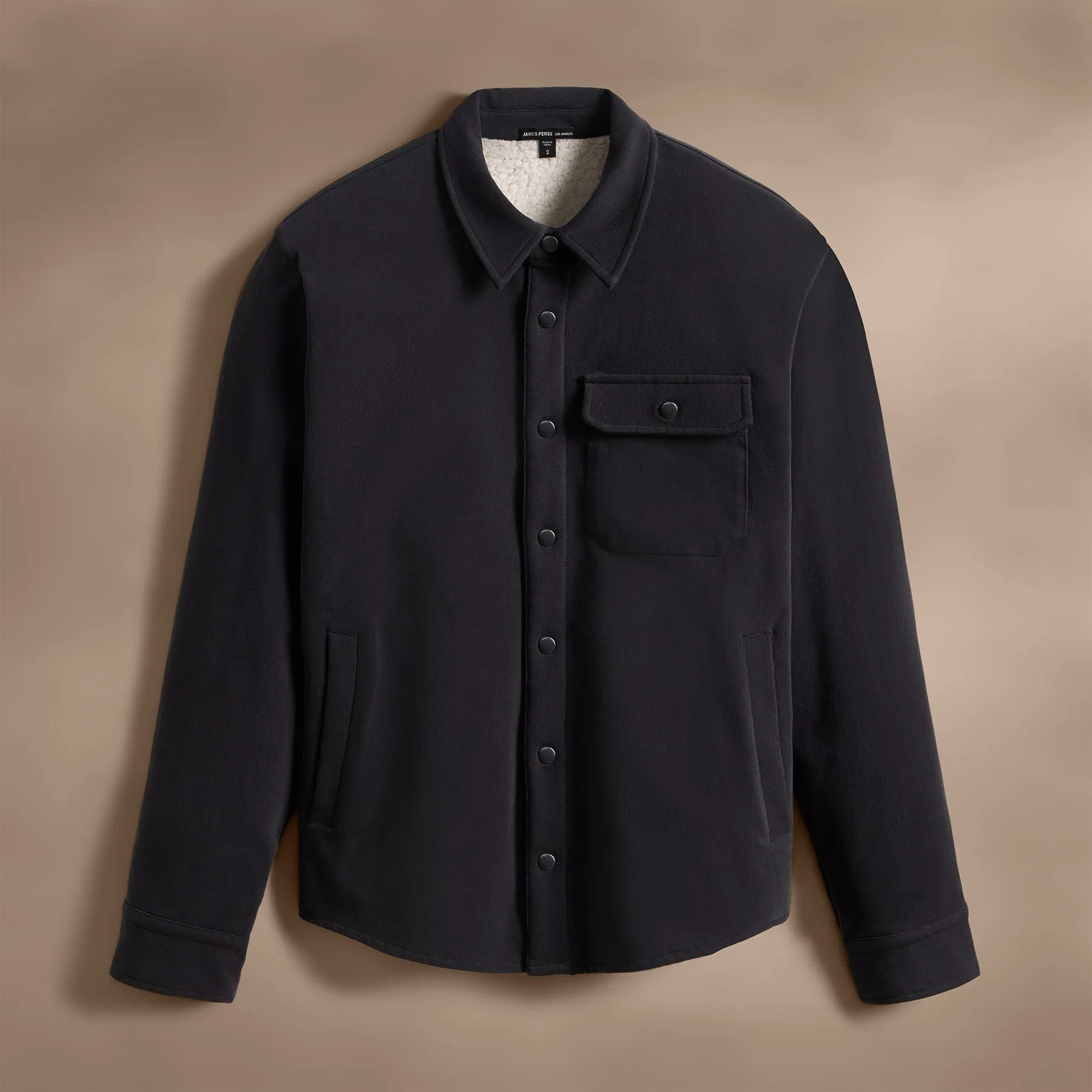 Sherpa Lined Woven Shirt Jacket - Magma