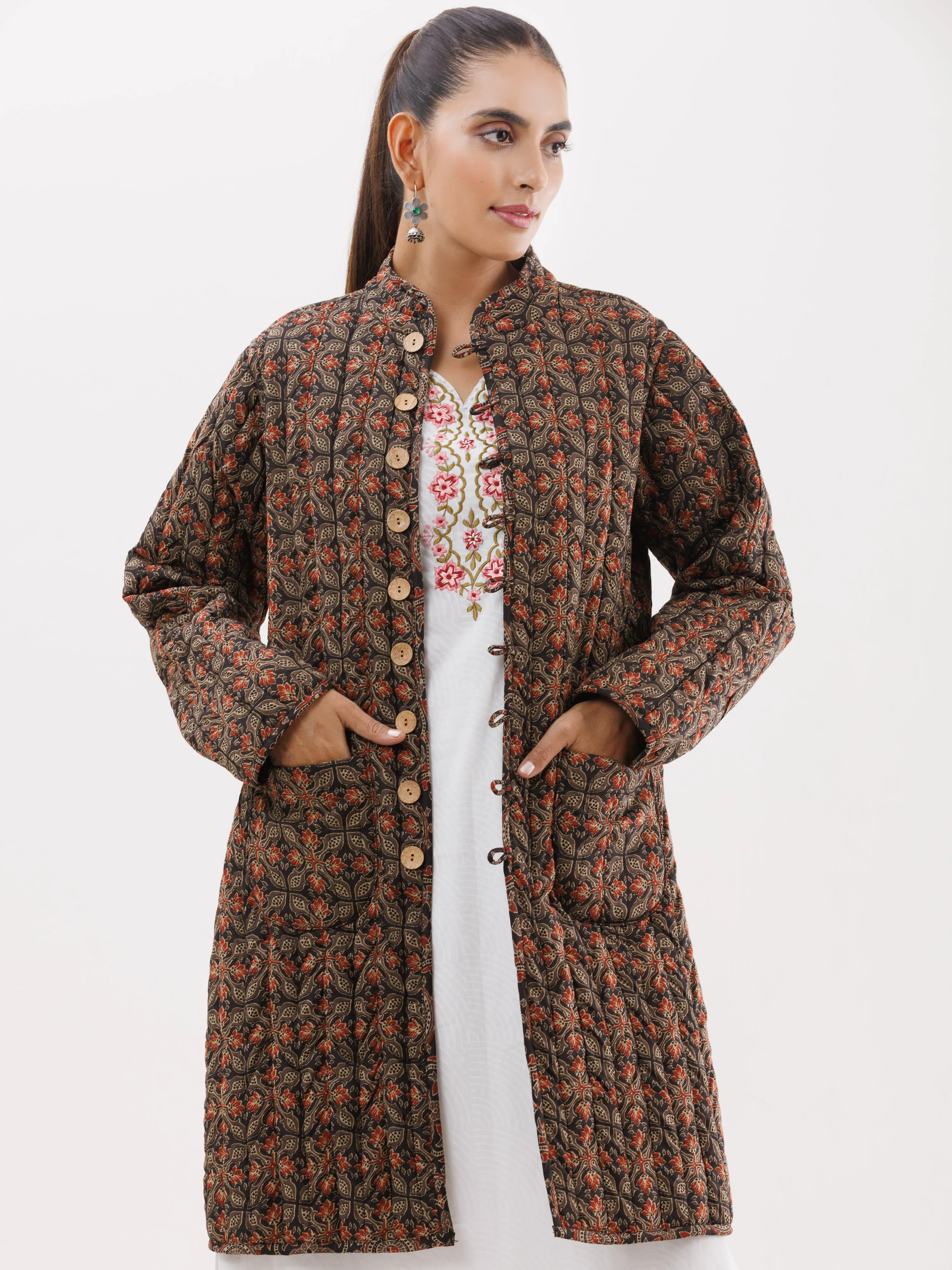 Shishir Jeena Ajrakh Quilted Reversible Jacket