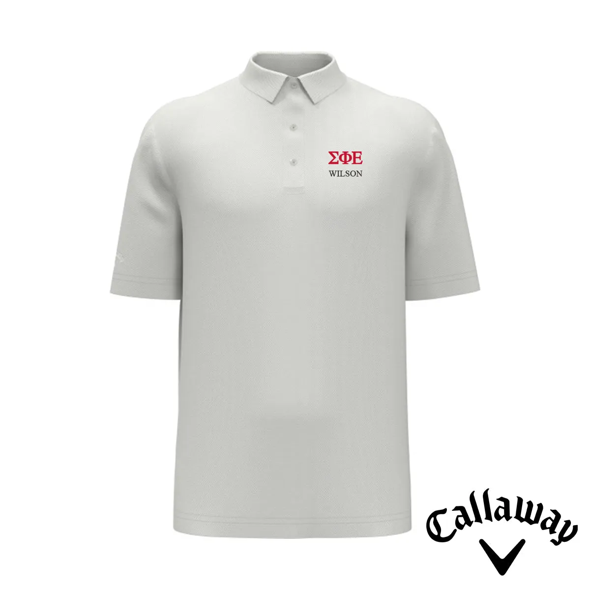 SigEp White Callaway Greek Letter Golf Polo