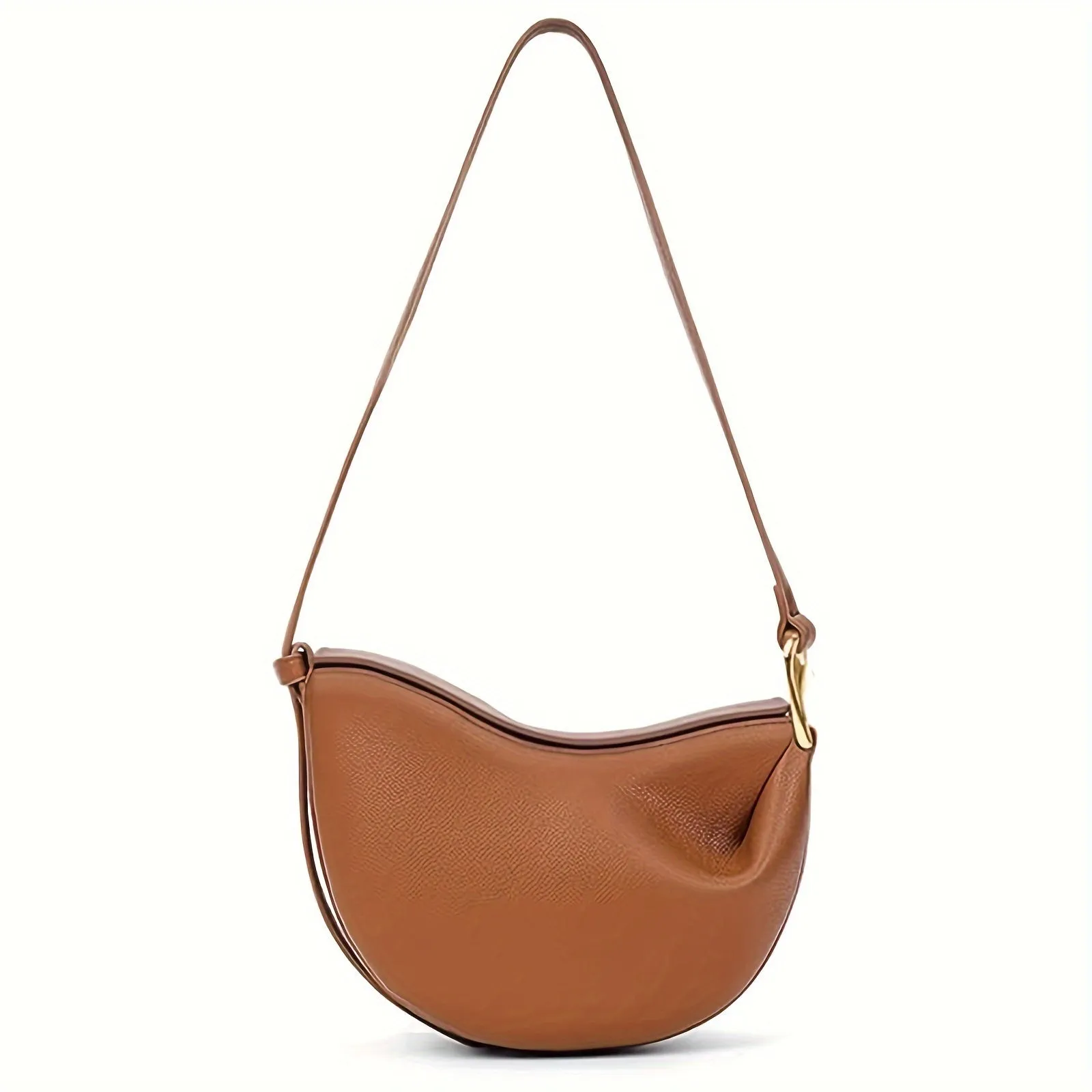 Small Trendy Designer Luxury Faux Leather Crescent Crossbody Dumpling PU Shoulder Bag Purses for Women - Hobo Saddle Bag Style