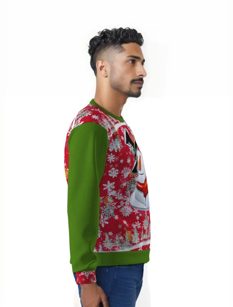 Snow Man's Delight Men's Heavy Fleece Christmas Sweatshirt