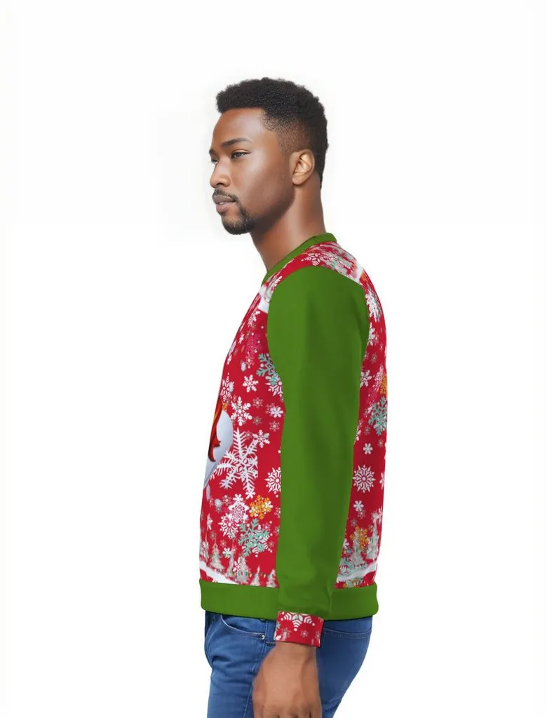 Snow Man's Delight Men's Heavy Fleece Christmas Sweatshirt