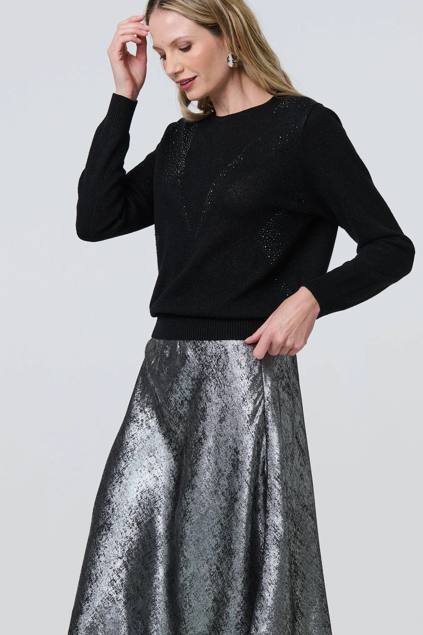 Sparkly Fine Knit Slim Jumper