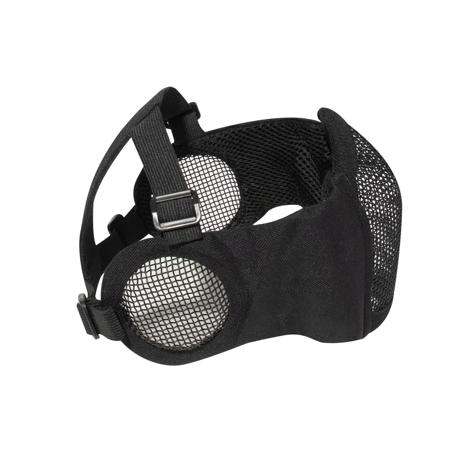 Steel Half Face Mask With Ear Guard - Black