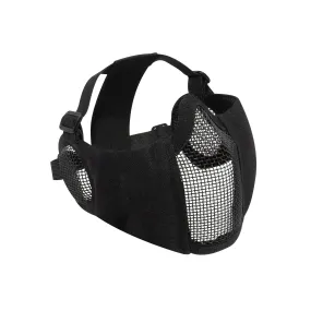 Steel Half Face Mask With Ear Guard - Black