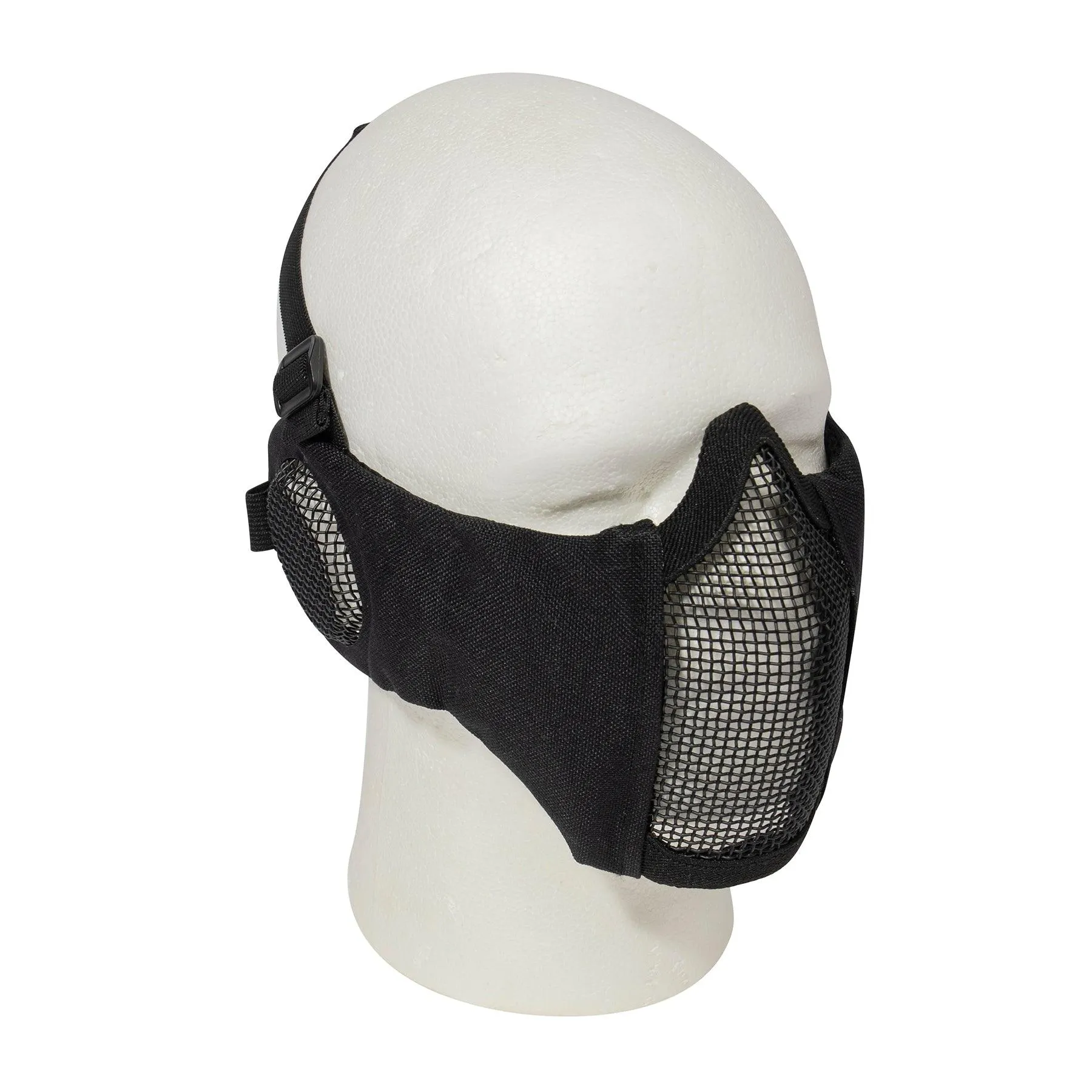 Steel Half Face Mask With Ear Guard - Black