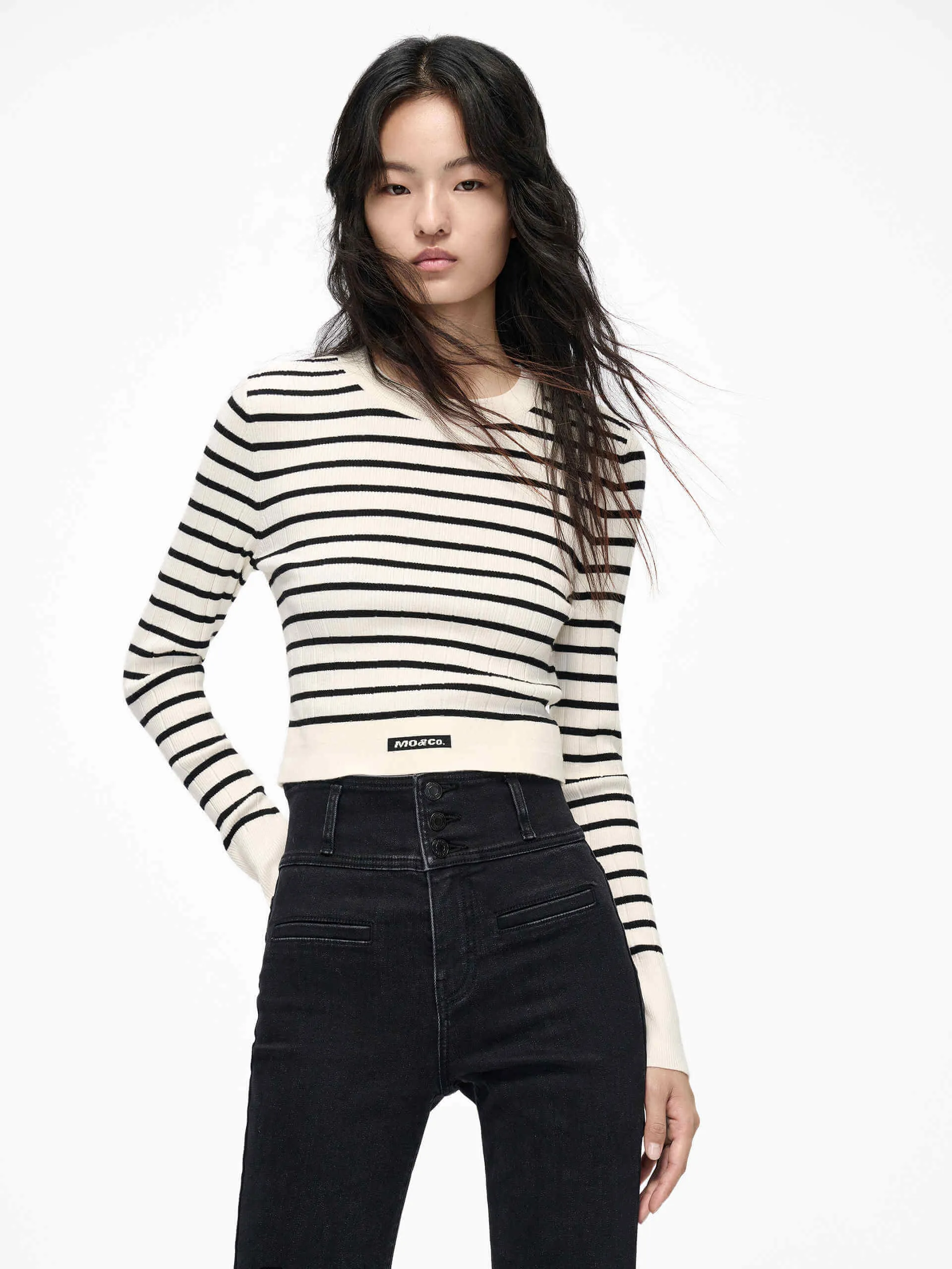 Striped Ribbed Knit Top