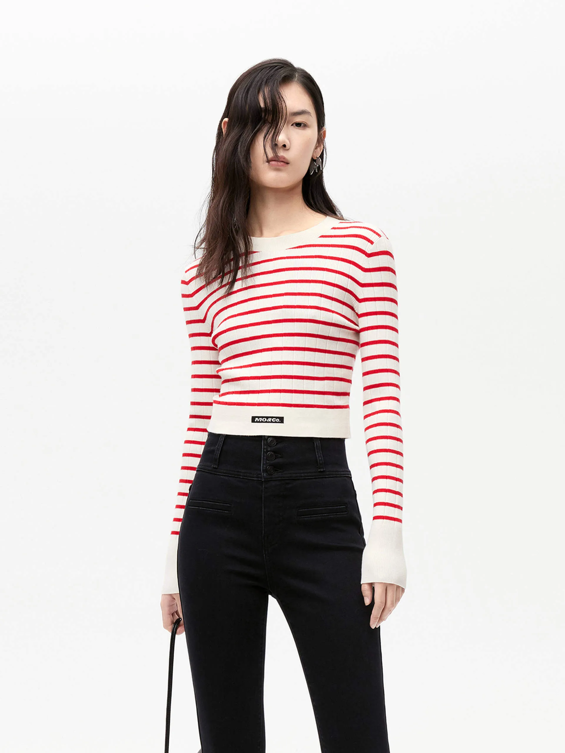 Striped Ribbed Knit Top