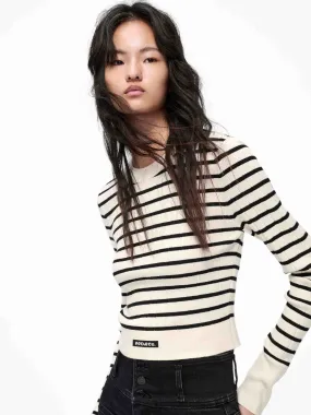 Striped Ribbed Knit Top